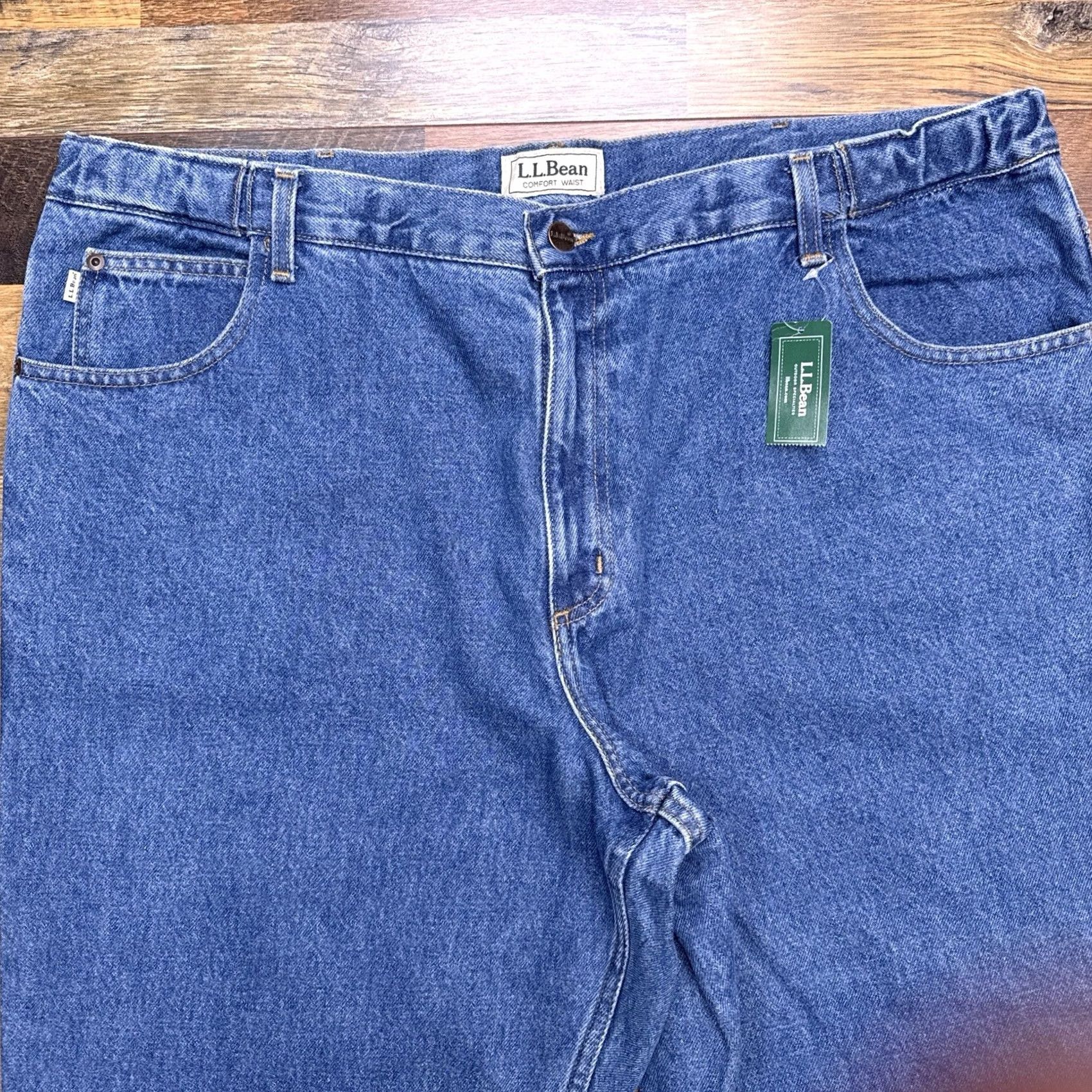 Vintage LL Bean Comfort Waist Jeans Mens 42x29 Stonewash Natural Fit New Size US 42 / EU 58 - 3 Thumbnail