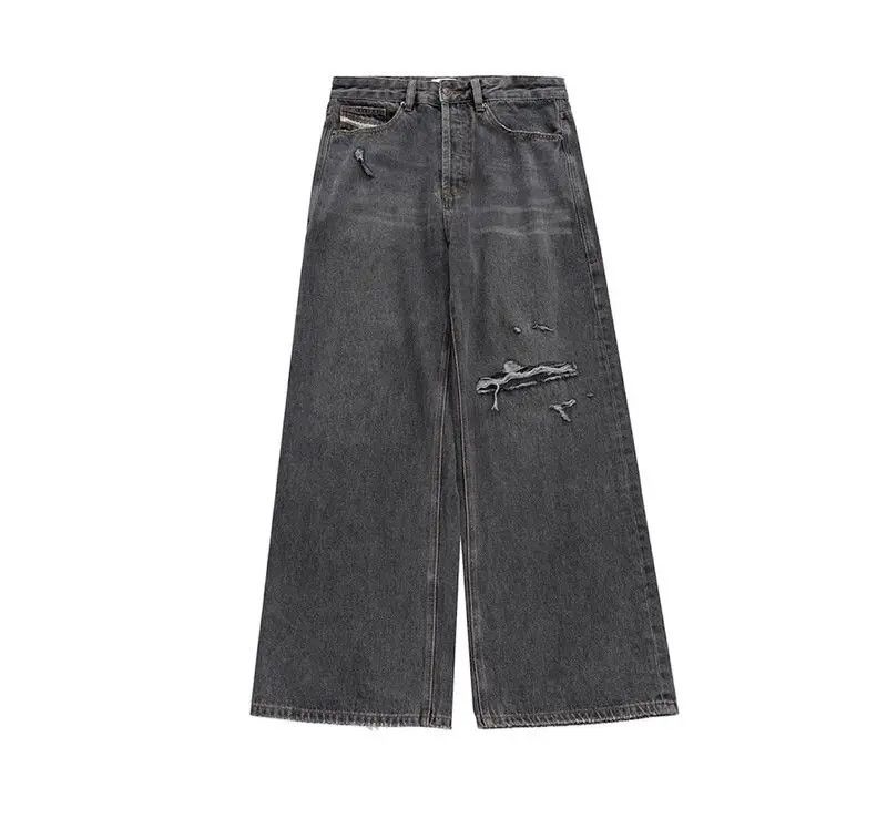 Vintage Black Ripped Baggy jeans Size US 34 / EU 50 - 2 Thumbnail