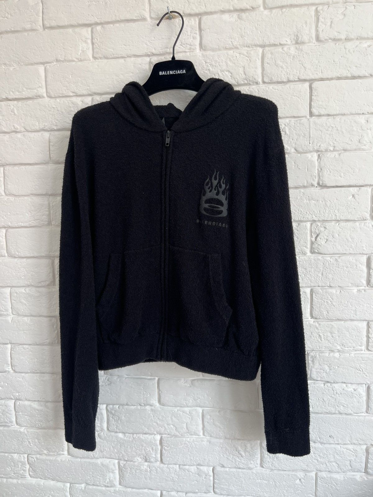Balenciaga Super small fitted balenciaga burning unity zip hoodie Size US L / EU 52-54 / 3 - 1 Thumbnail
