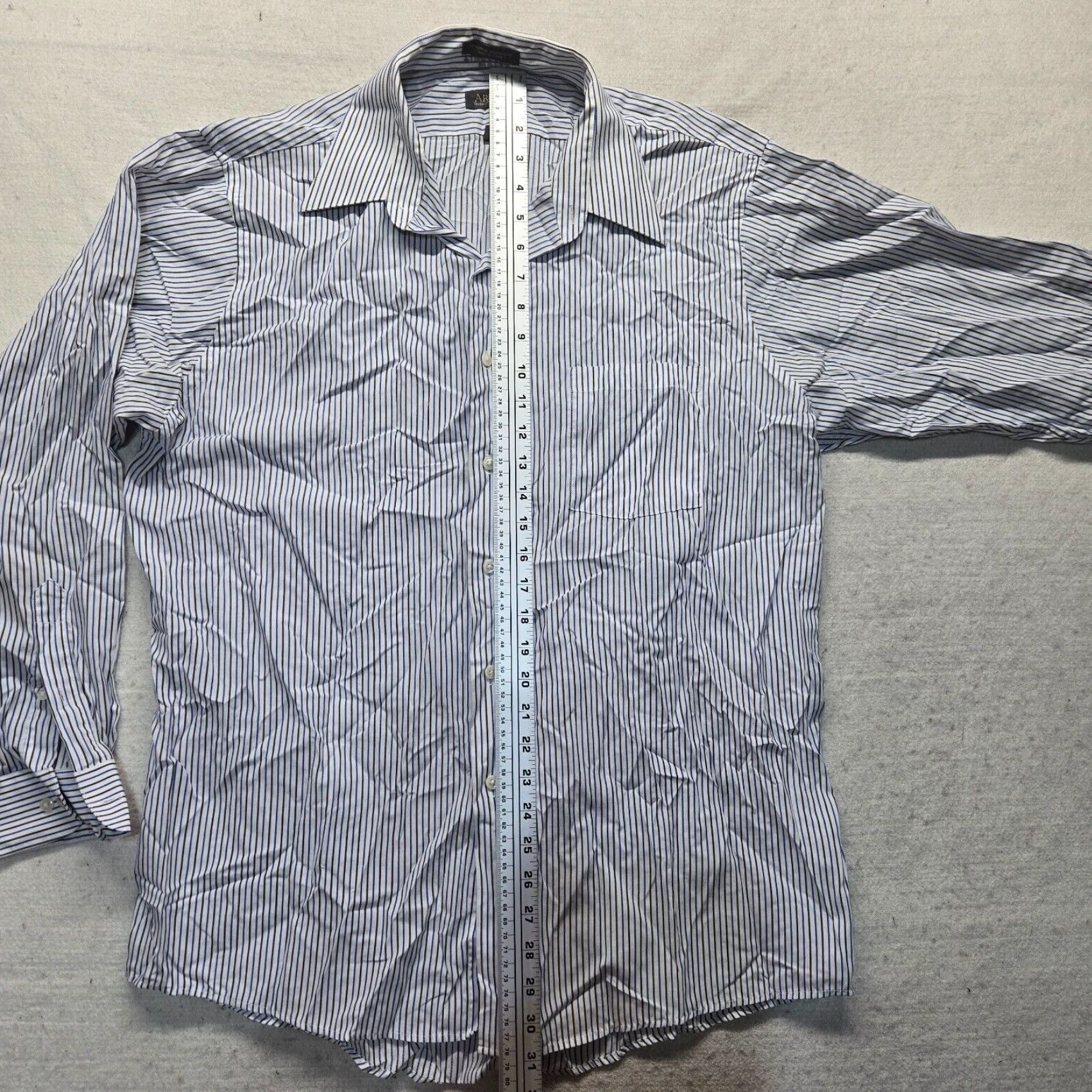 Arrow Arrow Shirt Men 15.5 34/35 White Striped Button-Up Long Sleeve Cotton Blend Knit Classic All Seasons Casual Business Vintage No N/A Size US L / EU 52-54 / 3 - 5 Thumbnail