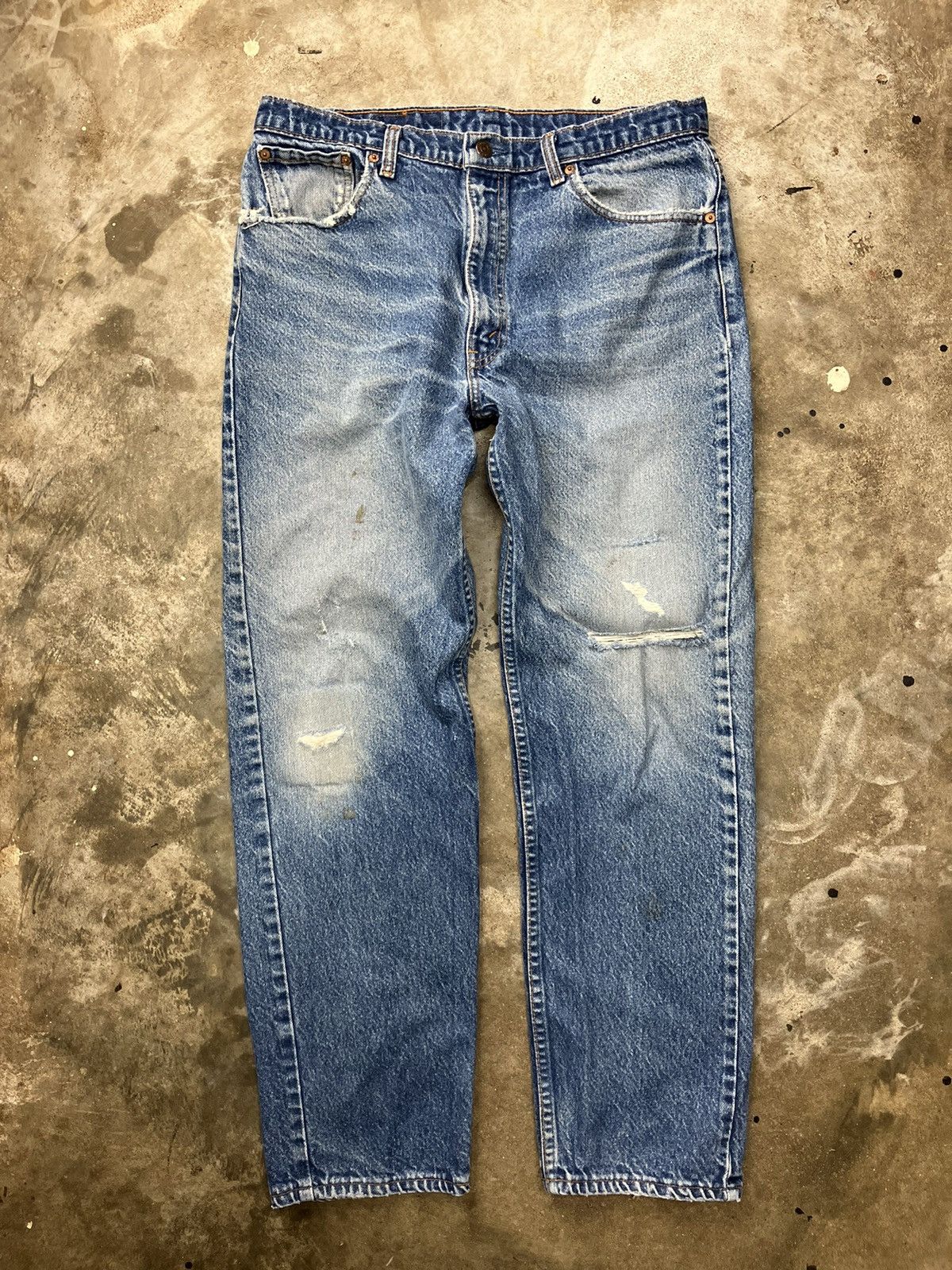 Levi's × Vintage Levi’s 505 Nicely Faded Worn Look Size US 34 / EU 50 - 2 Thumbnail