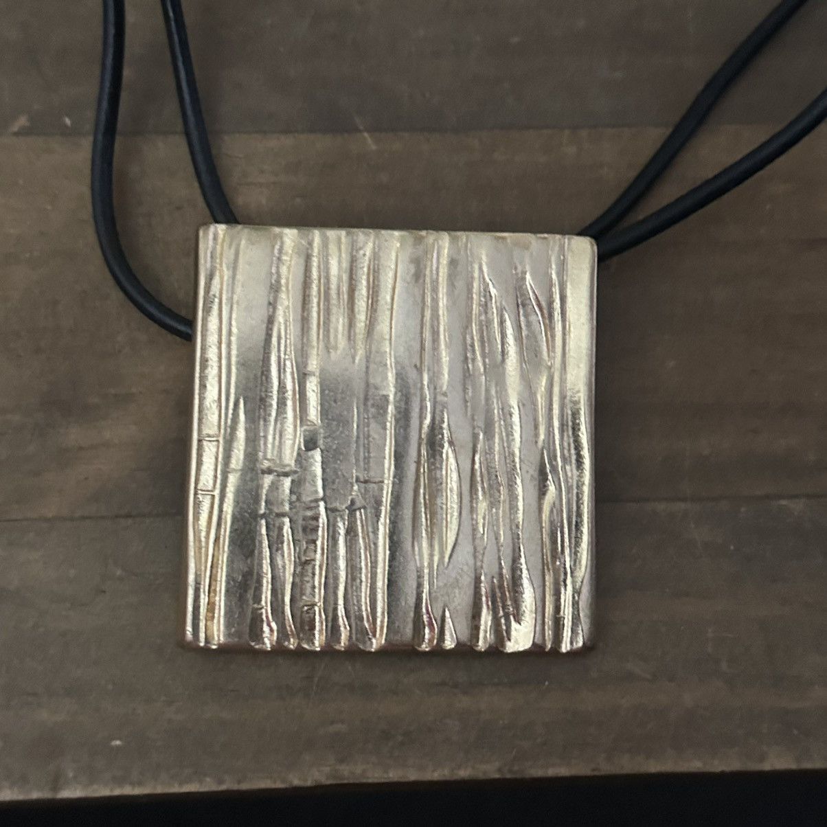 Vintage Vintage Athens Protasis gold square pendant cord necklace Size ONE SIZE - 3 Thumbnail