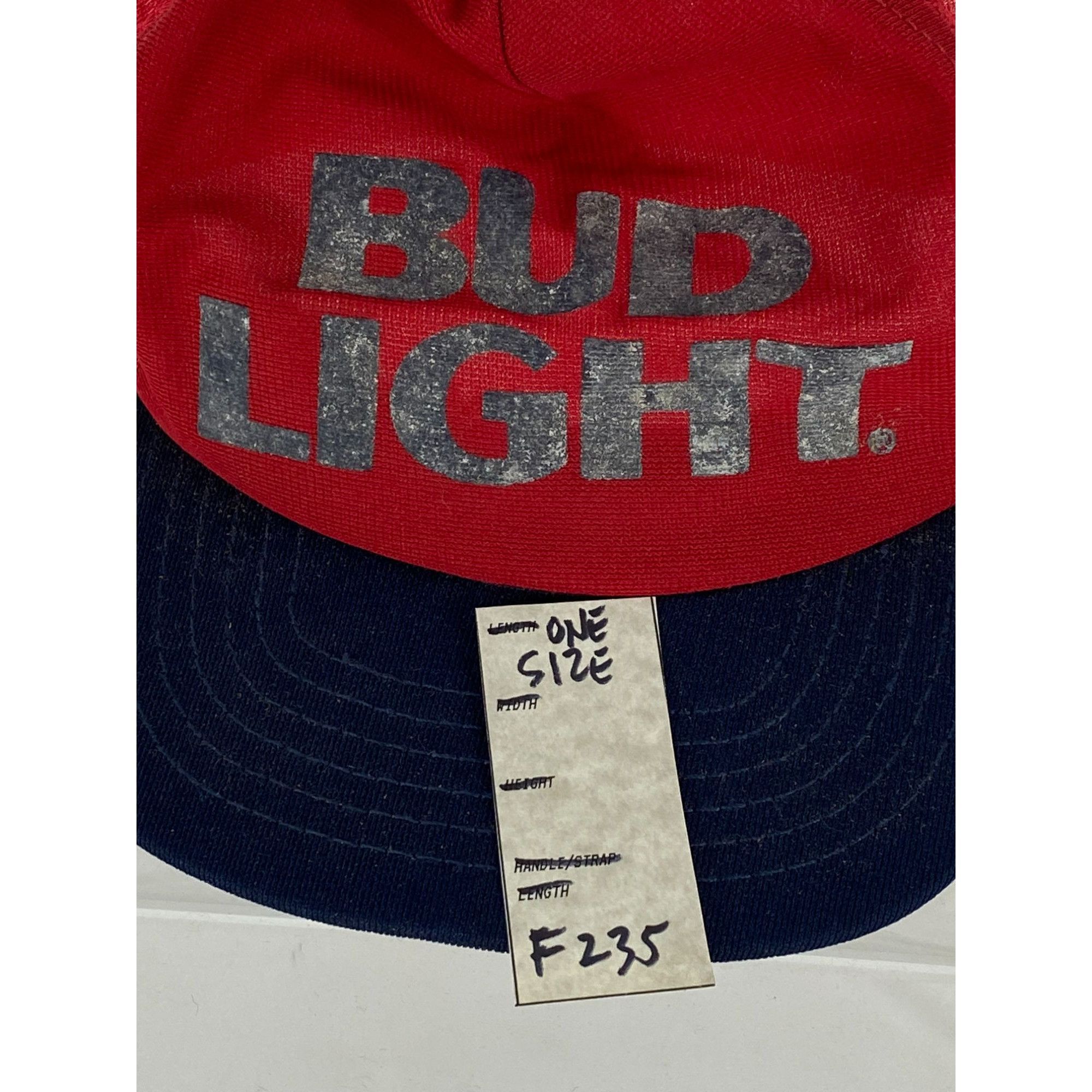 Other × Vintage Vintage Bud Light Trucker Mesh Snapback Hat Cap Red/Navy Blu Size ONE SIZE - 8 Thumbnail