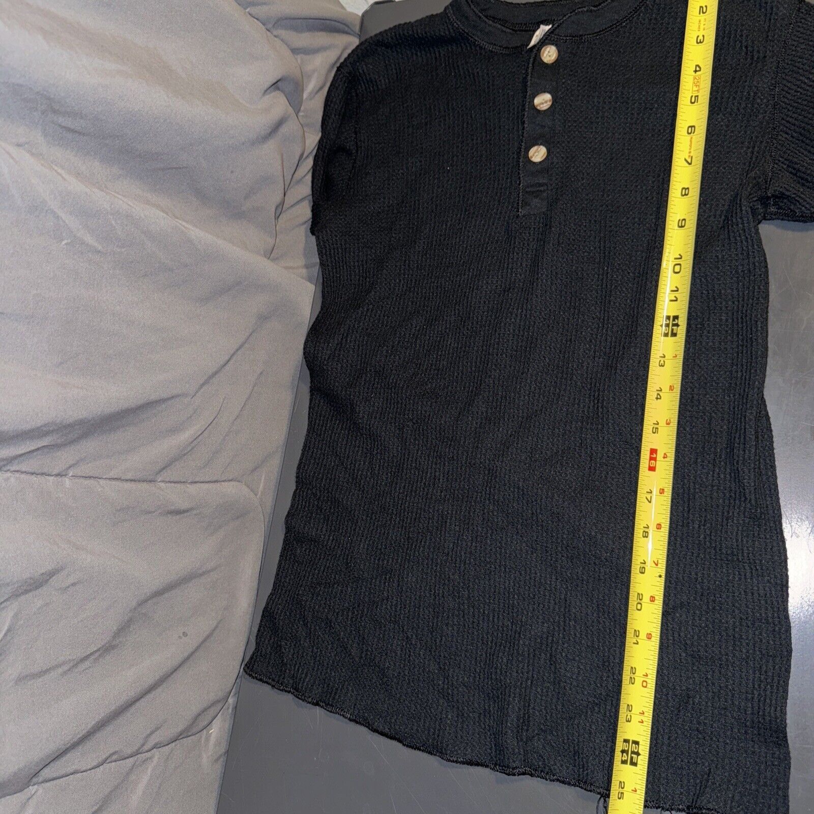 Other Morgan Workwear Waffle Knit Henley T Shirt Large Black Size L / US 10 / IT 46 - 9 Thumbnail