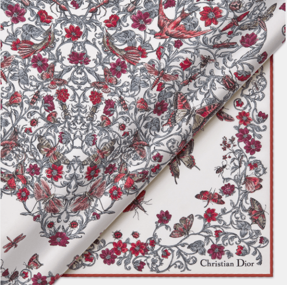 Dior o1w1db11125 51CRO0 Size : OS / Square Scarf in Ivory/Red Size ONE SIZE - 2 Thumbnail