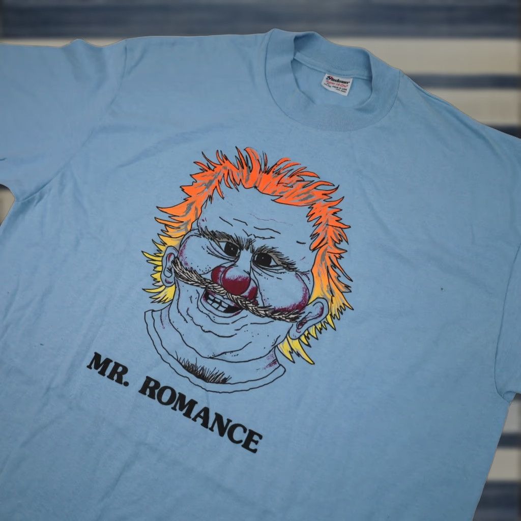 Vintage VINTAGE Mr. Romance Mens XL Ugly Face Graphic T shirt Blue Shirt Mens XL Blue Graphic Ugly Face Vintage Shirt Size US XL / EU 56 / 4 - 1 Thumbnail