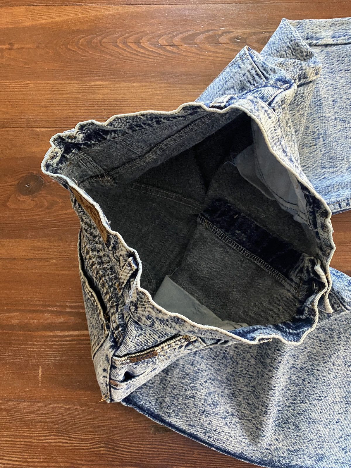 Lee Vintage 80’s Lee Blue & White Acid Wash Denim Jeans 28x28 Size 28" / US 6 / IT 42 - 21 Thumbnail