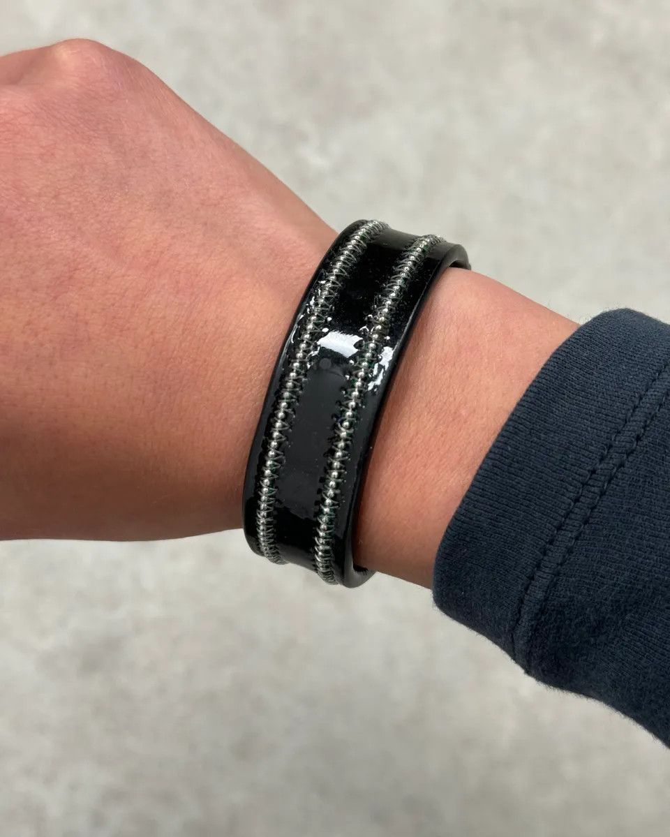 Marithe + Francois Girbaud Marithé + François Girbaud Black Shiny Leather Bracelet Size ONE SIZE - 3 Thumbnail