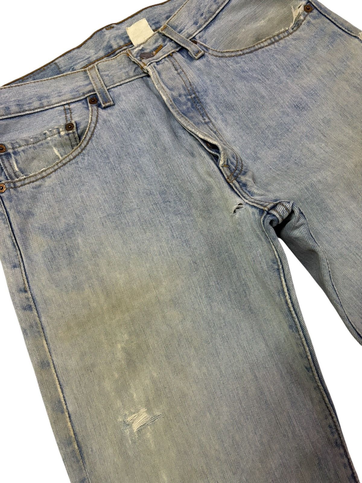 Levi's Vtg 90s Levis 501 Blue Wash Distressed Jeans Size US 30 / EU 46 - 5 Thumbnail