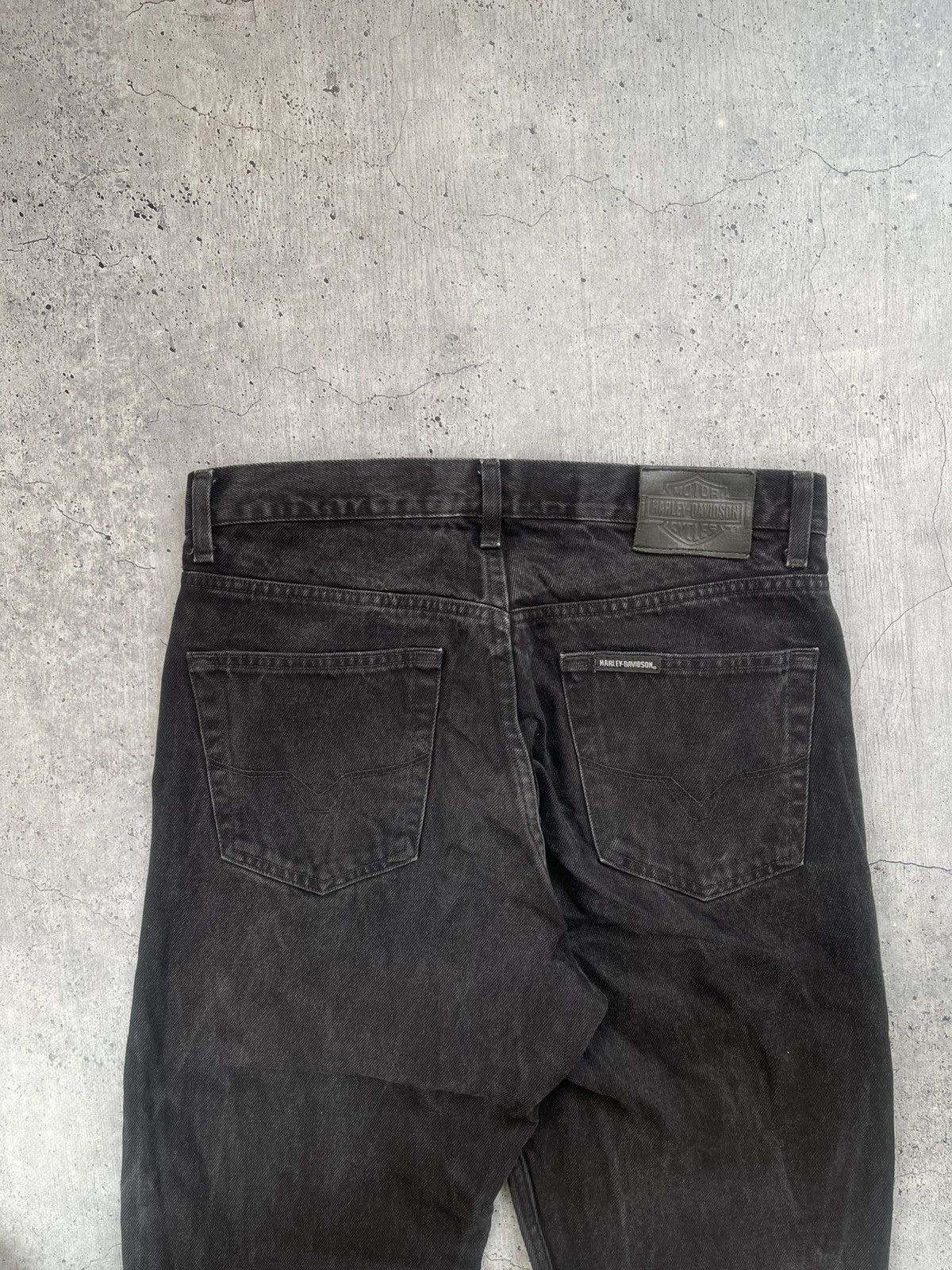Harley Davidson Crazy Vintage Y2K Harley Davidson Jeans Black Wide Leg Size US 33 - 2 Thumbnail
