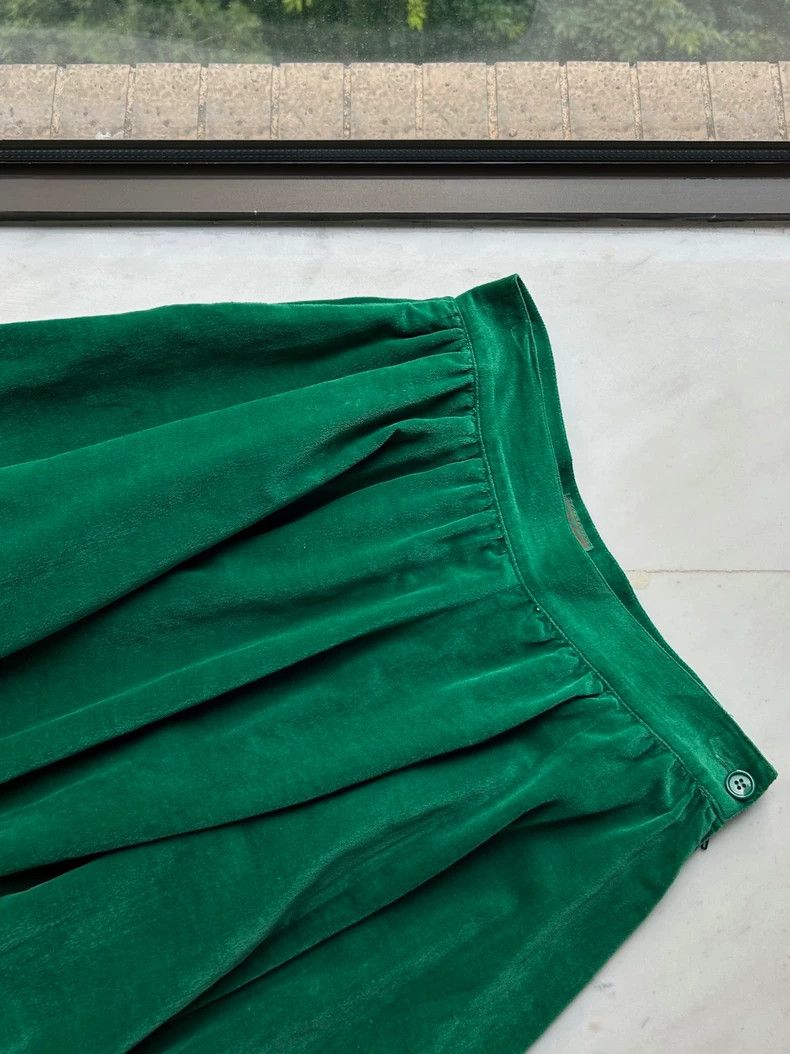 Kenzo KENZO Green velvet skirt Size 25" / US 0 / IT 36 - 7 Thumbnail