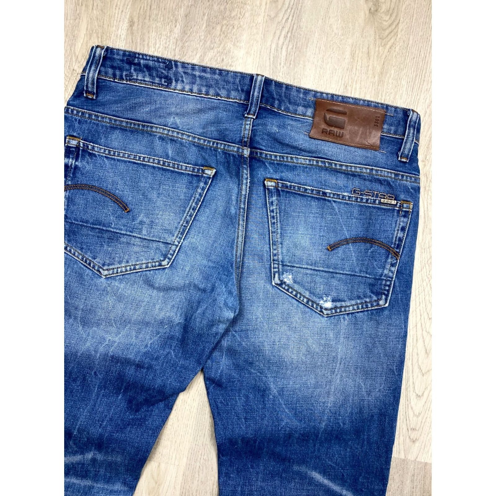 G-Star VINTAGE G Star Raw Denim Jeans 33 Mens Jeans Slim Regular jeans Blue 90s Stars Fashion Mens Size US 33 - 2 Thumbnail