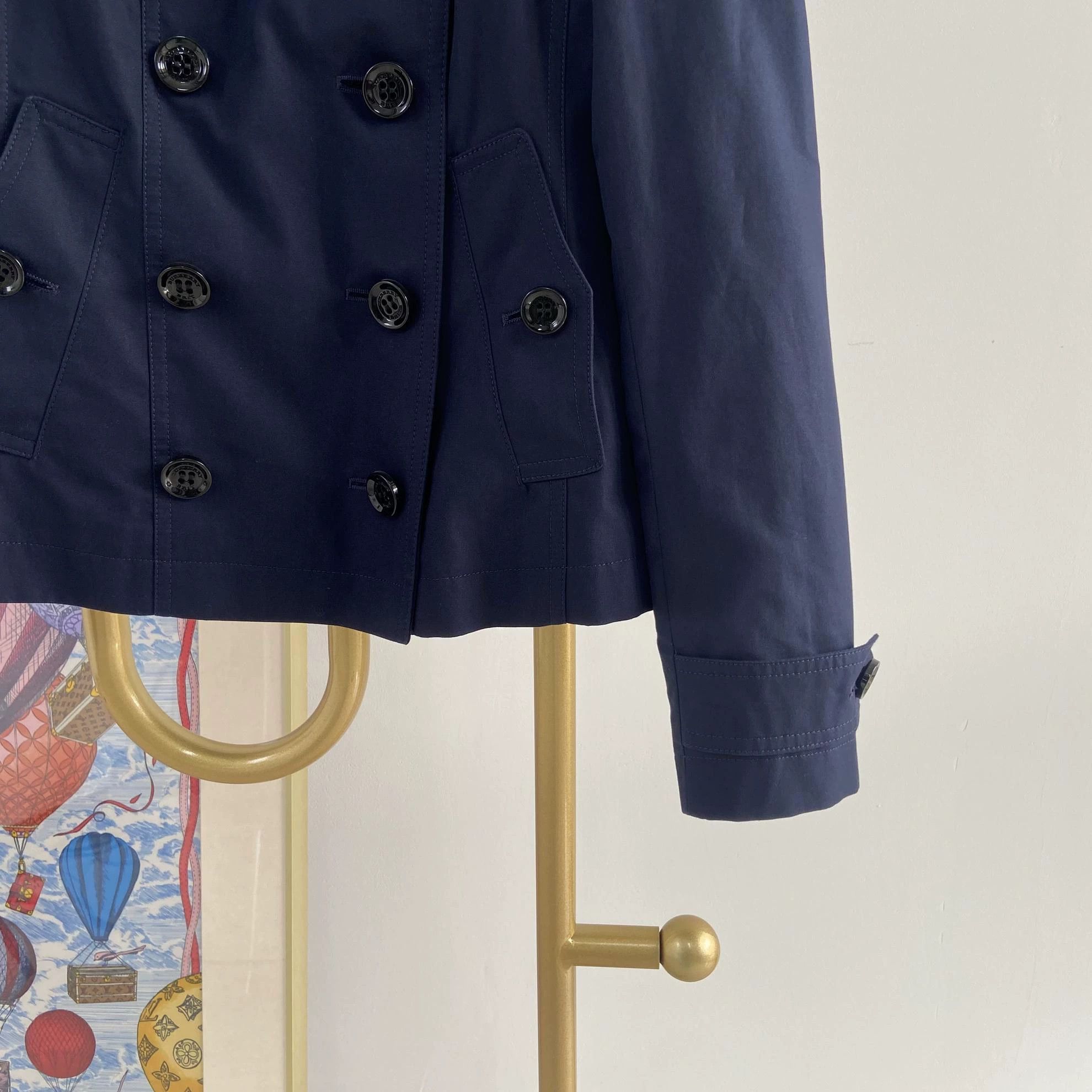 Burberry Burberry Short Trench Coat Navy UK4 Size XS / US 0-2 / IT 36-38 - 4 Thumbnail