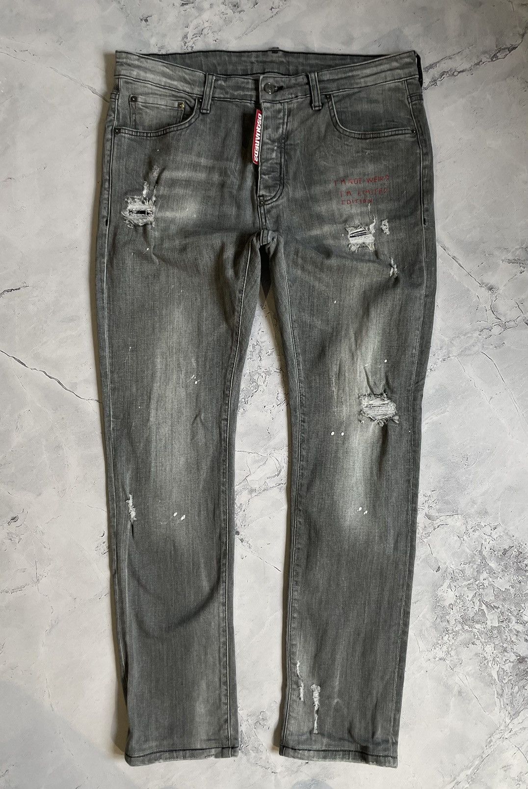 Dsquared2 Limited Denim Distressed Painted Pants