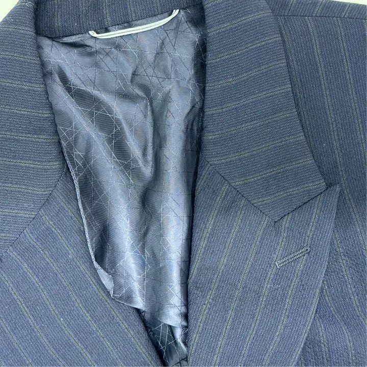 Dior Dior Dior Blue Double-Breasted Pinstripe Suit Jacket 0079- Size US L / EU 52-54 / 3 - 6 Thumbnail