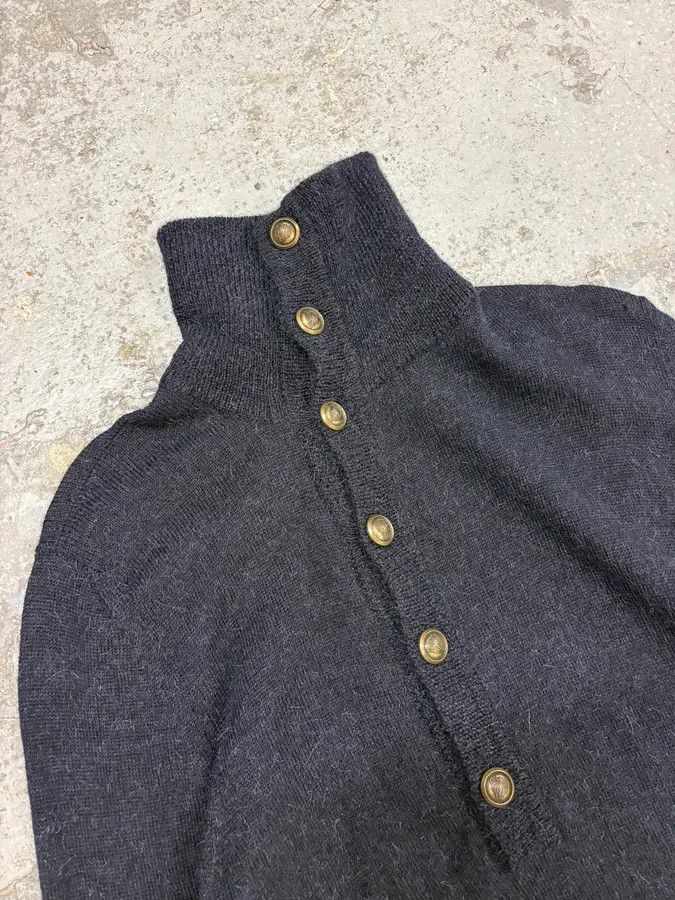 Gucci AW2007 Gucci Navy Asymmetrical Wool Buttoned Sweater by Frida Giannini Size US XS / EU 42 / 0 - 5 Thumbnail