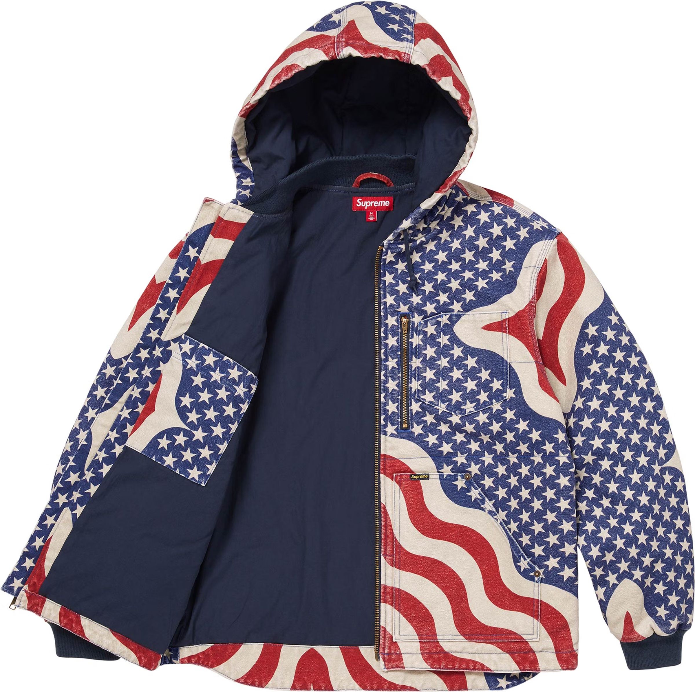 Supreme Supreme Flag Quilted Hooded Work Jacket Size US M / EU 48-50 / 2 - 2 Thumbnail