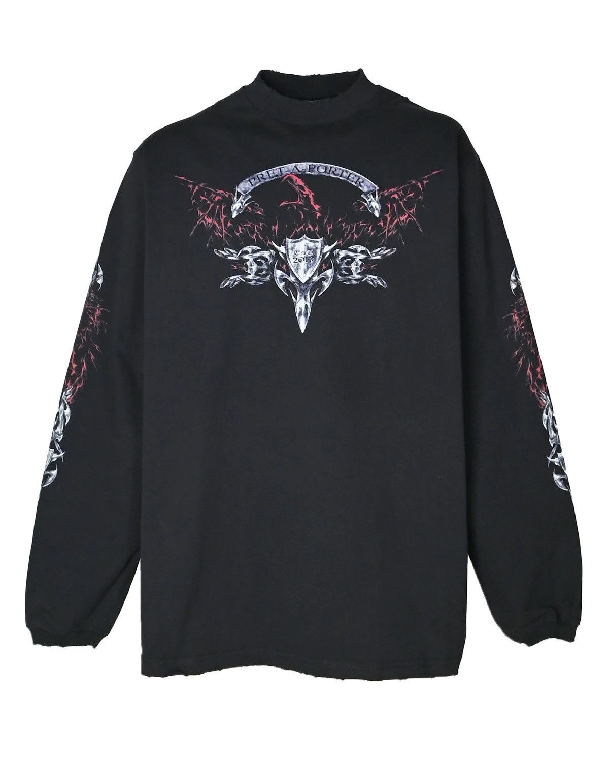 Harley Davidson Vintage Harley Davidson 00’ Gothic Flame Shield Longsleeve Size US L / EU 52-54 / 3 - 4 Thumbnail