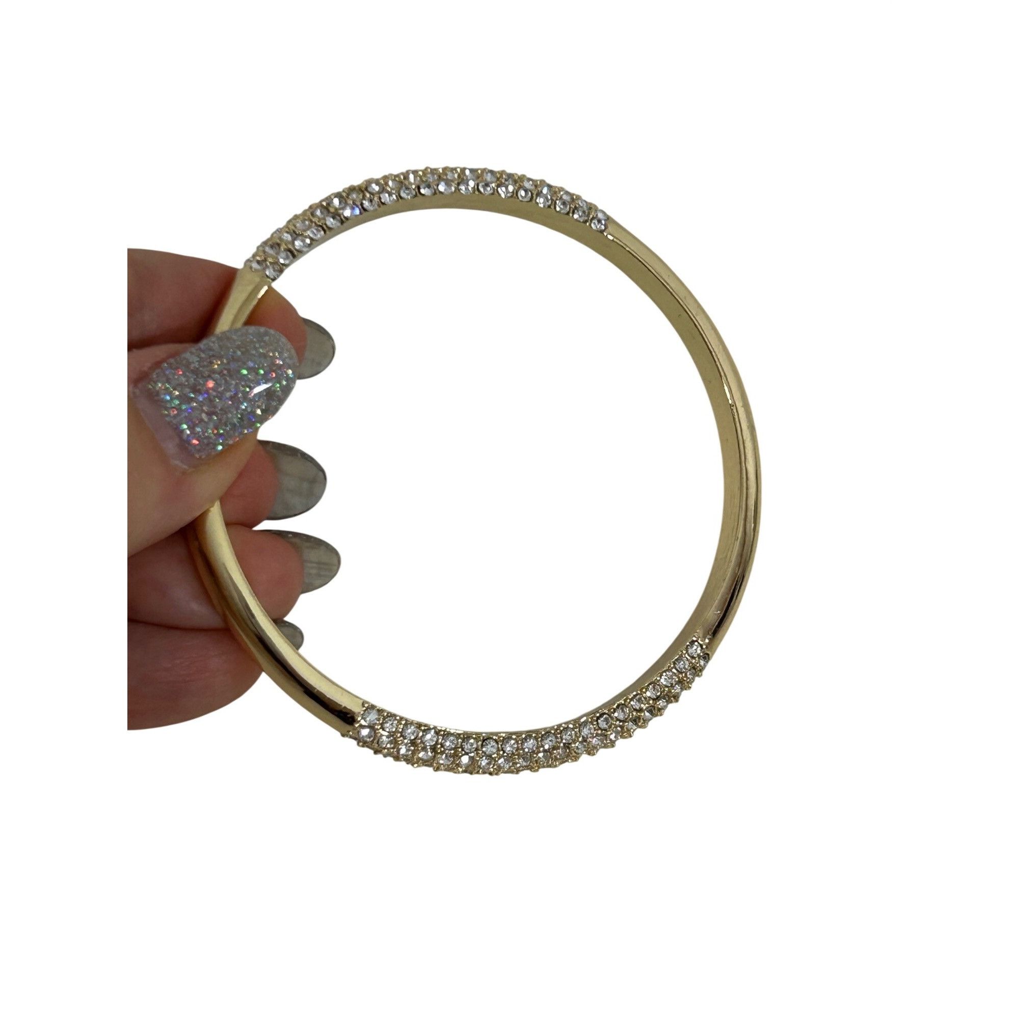 Other Women’s Fashion Bracelet Shiny Yellow Gold Tone Pave Faux Di Size ONE SIZE - 4 Thumbnail
