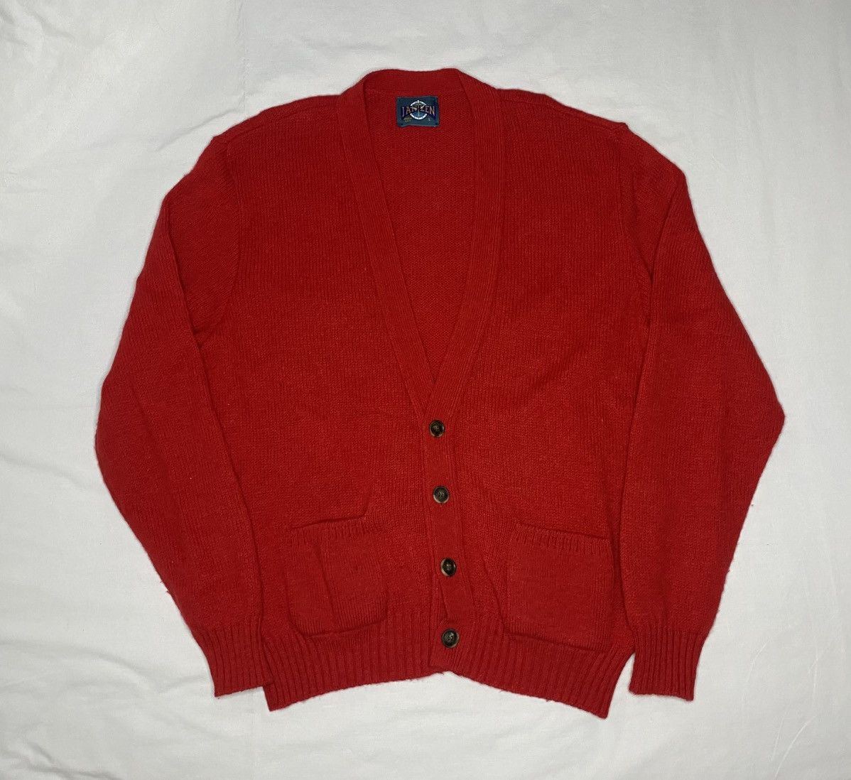 Jantzen Vintage Jantzen Sweater Large Red Button Cardigan USA Knit Size US L / EU 52-54 / 3 - 1 Thumbnail