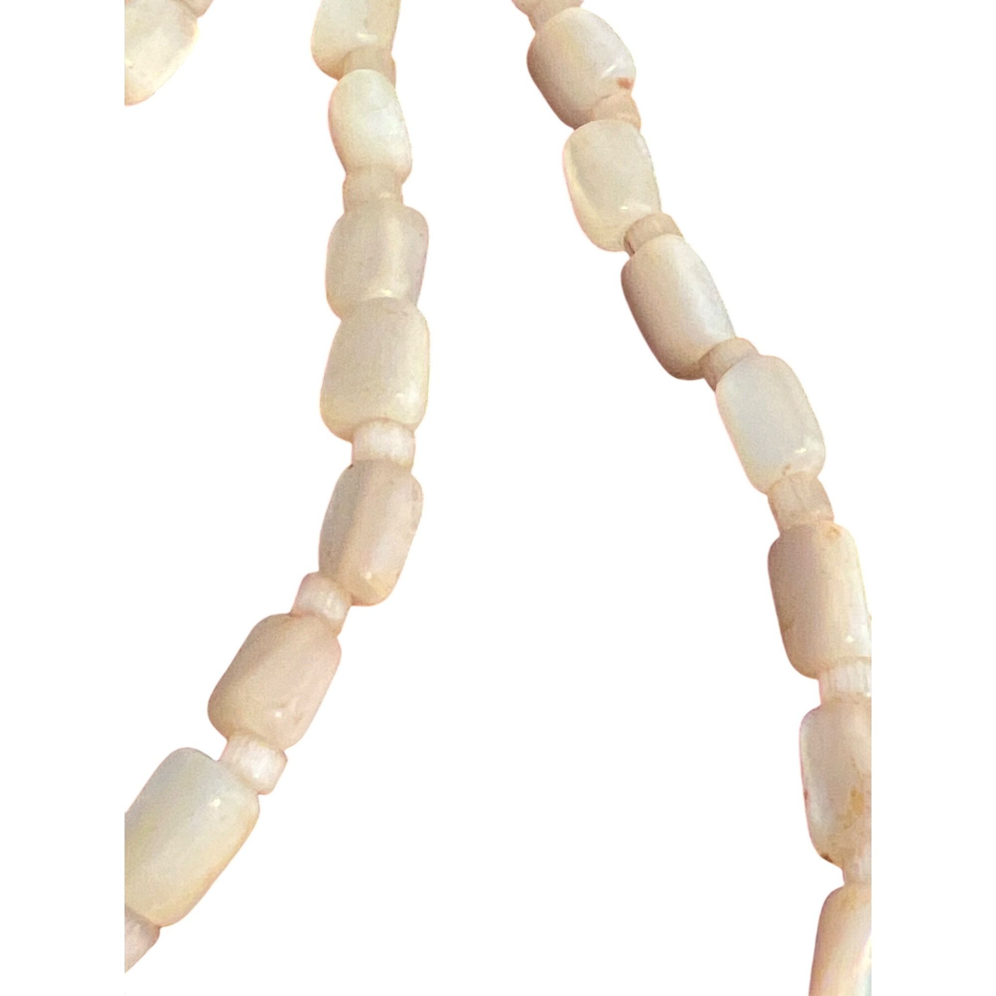 Other Vintage Mother of Pearl Bead Necklace Silver Tone Long Doubl Size ONE SIZE - 2 Thumbnail