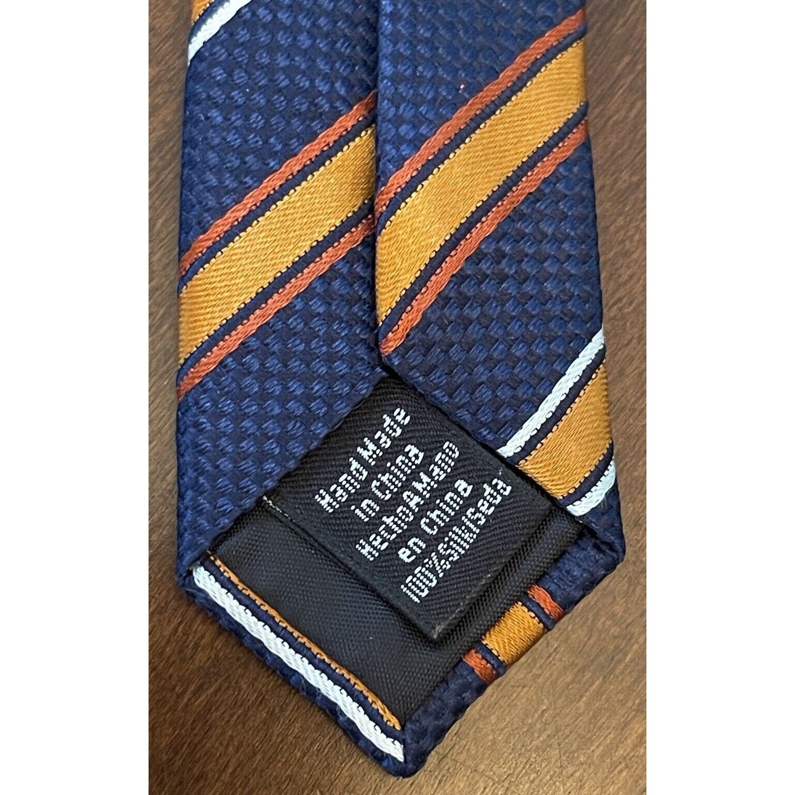 Stafford Stafford Blue Orange Hand Made 100% Silk Made In China Size ONE SIZE - 7 Thumbnail