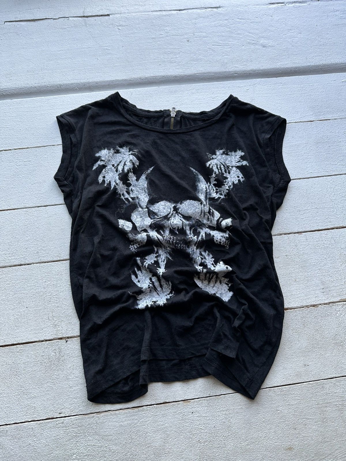 GOTHIC🚨 WOMEN TANK TOP SKULL BIG LOGO AVABT GARDE RARE