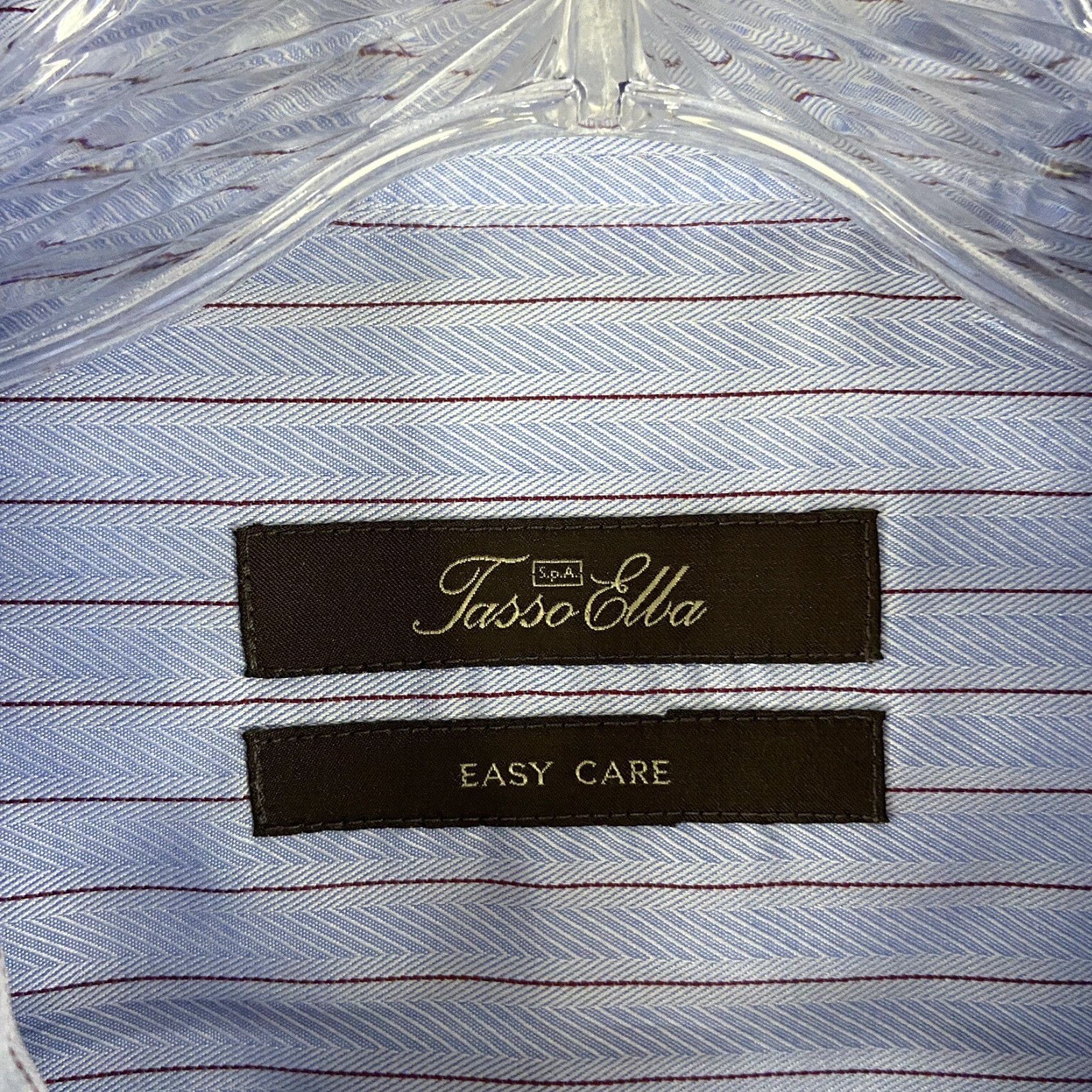 Tasso Elba TASO ELBA Blue Striped Dress Shirt Long Sleeve Men’s XL 17.5 34/35 Size 46R - 6 Thumbnail