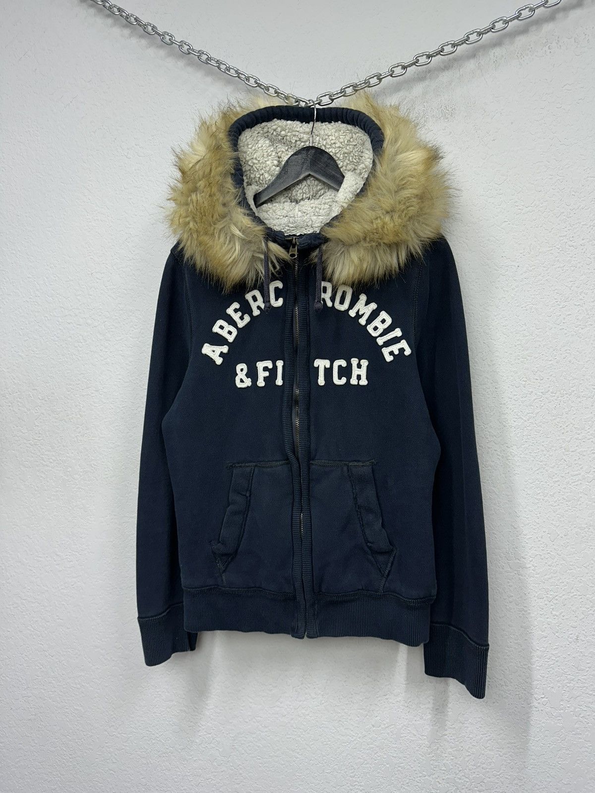 If Six Was Nine Vintage Abercrombie & Fitch Y2K Real Fur Hoodie Archival Size US L / EU 52-54 / 3 - 3 Thumbnail
