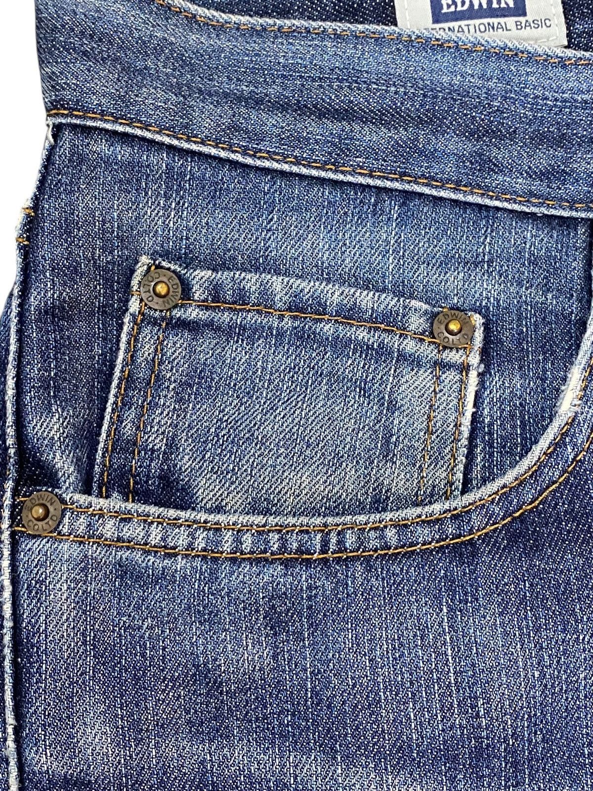 Edwin Vintage Japanese Edwin 403 Blue Wash Distressed Loose Jeans Size US 34 / EU 50 - 9 Thumbnail