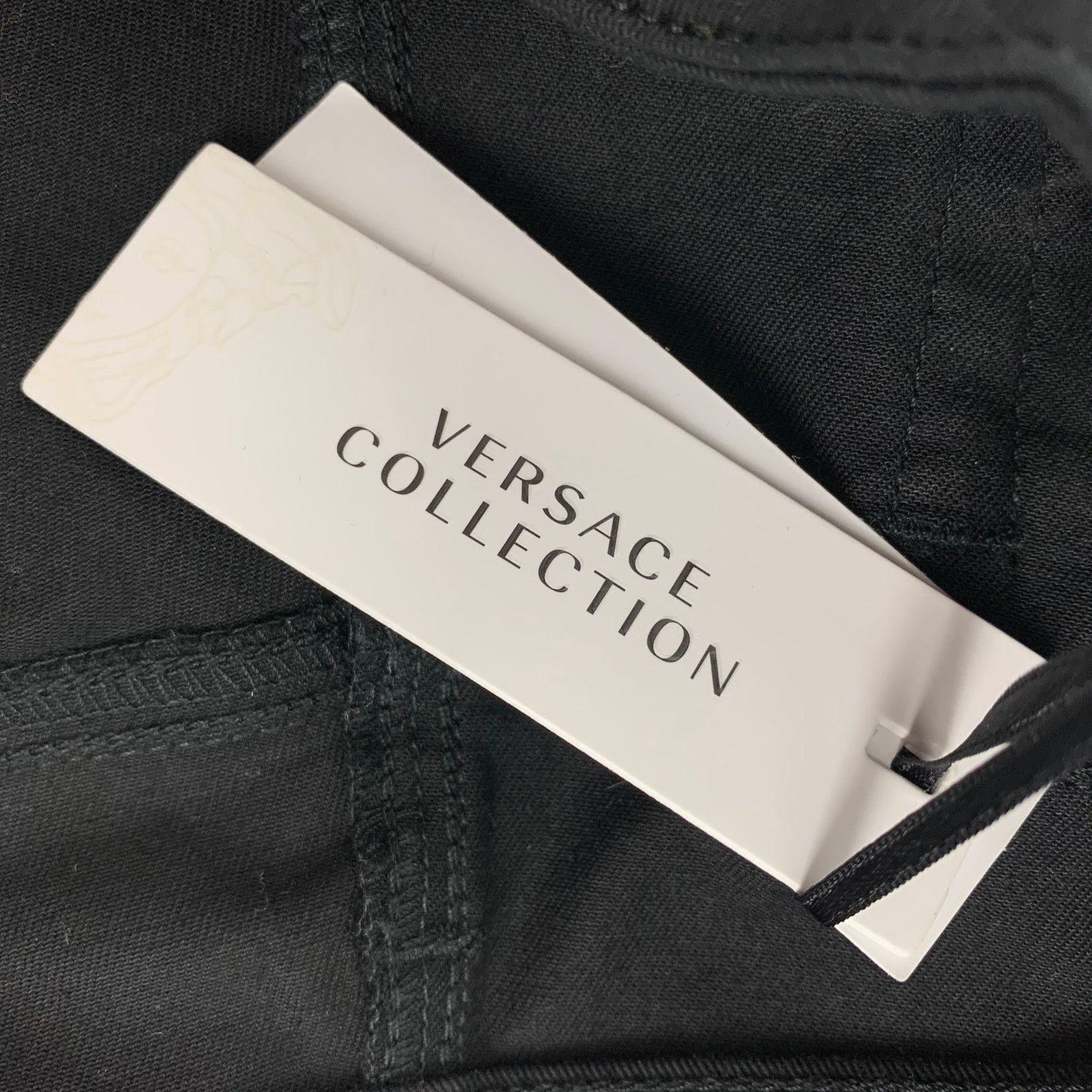 Versace VERSACE COLLECTION Black Cotton Blend Studded Skinny Jeans Size 26" / US 2 / IT 38 - 3 Thumbnail