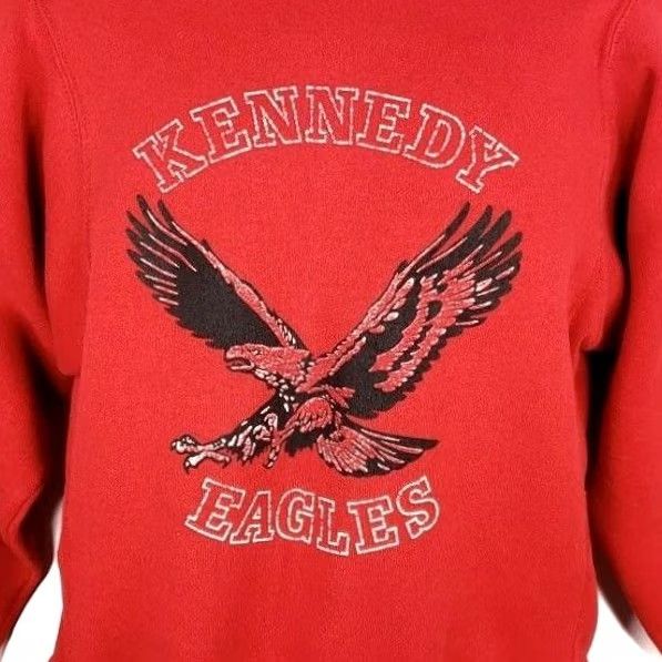Velva Sheen VINTAGE Velva Sheen Kennedy Eagles Sweatshirt Mens Size S Red United States Reverse Weave 80s Crew Pullover Made In USA Size US S / EU 44-46 / 1 - 2 Thumbnail