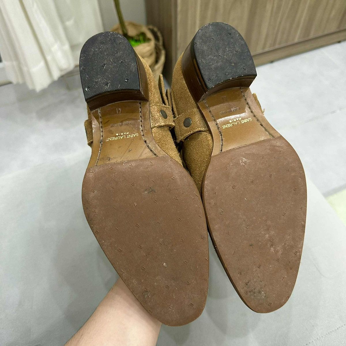 Saint Laurent Paris SAINT LAURENT BROWN SUEDE HARNESS BOOTS IN EU41 Size US 8 / EU 41 - 9 Thumbnail