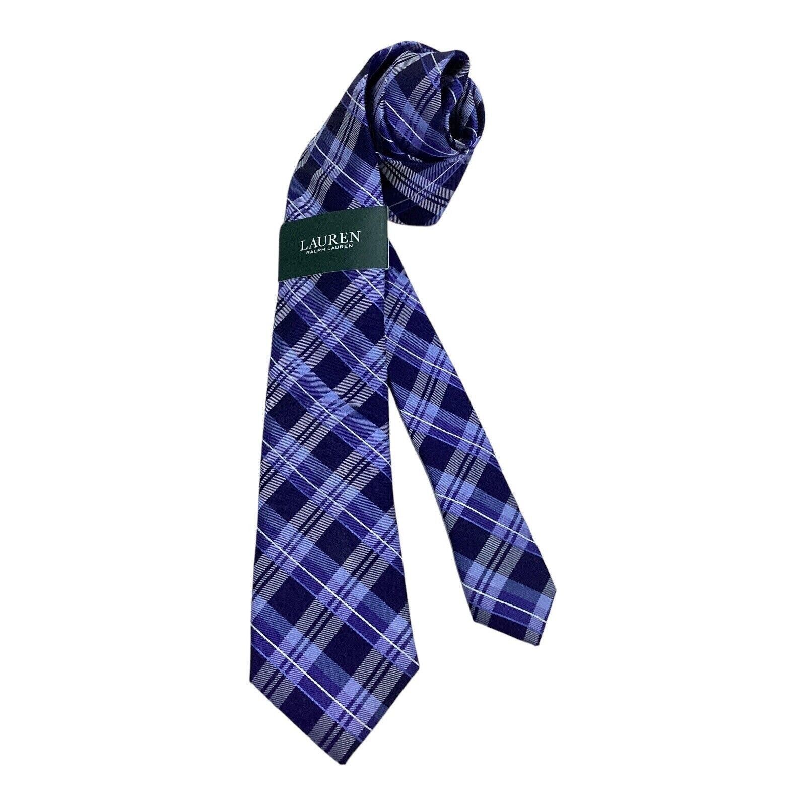Lauren Ralph Lauren LAUREN RALPH LAUREN Blue PLaids & Cheks Silk Blend Tie W: 3" Size ONE SIZE - 1 Thumbnail