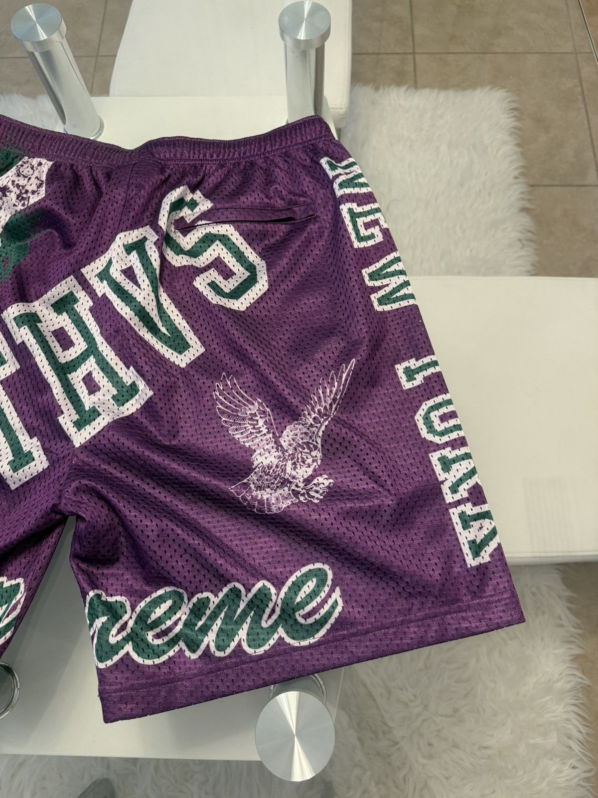 Supreme Supreme Varsity Mesh Short Purple Size US 29 - 10 Thumbnail