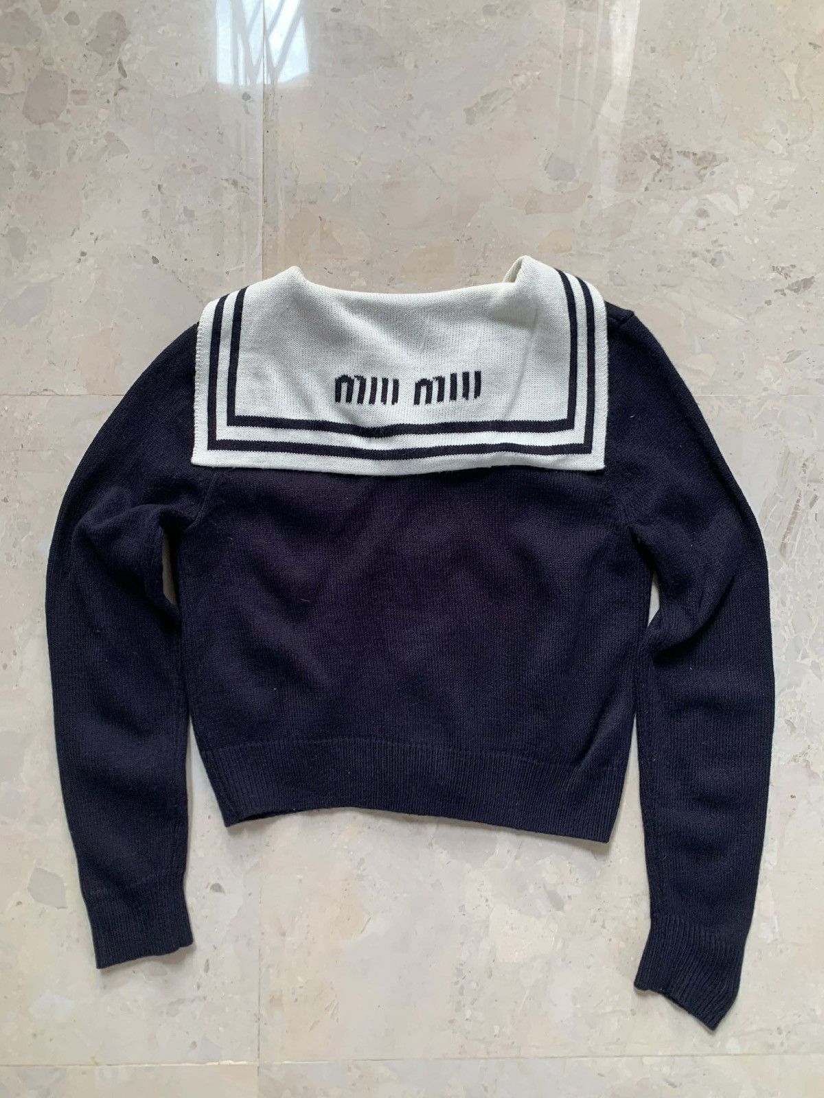 Miu Miu Miu Miu Sailor Collar Knitted Cashmere Cardigan Size S / US 4 / IT 40 - 2 Thumbnail
