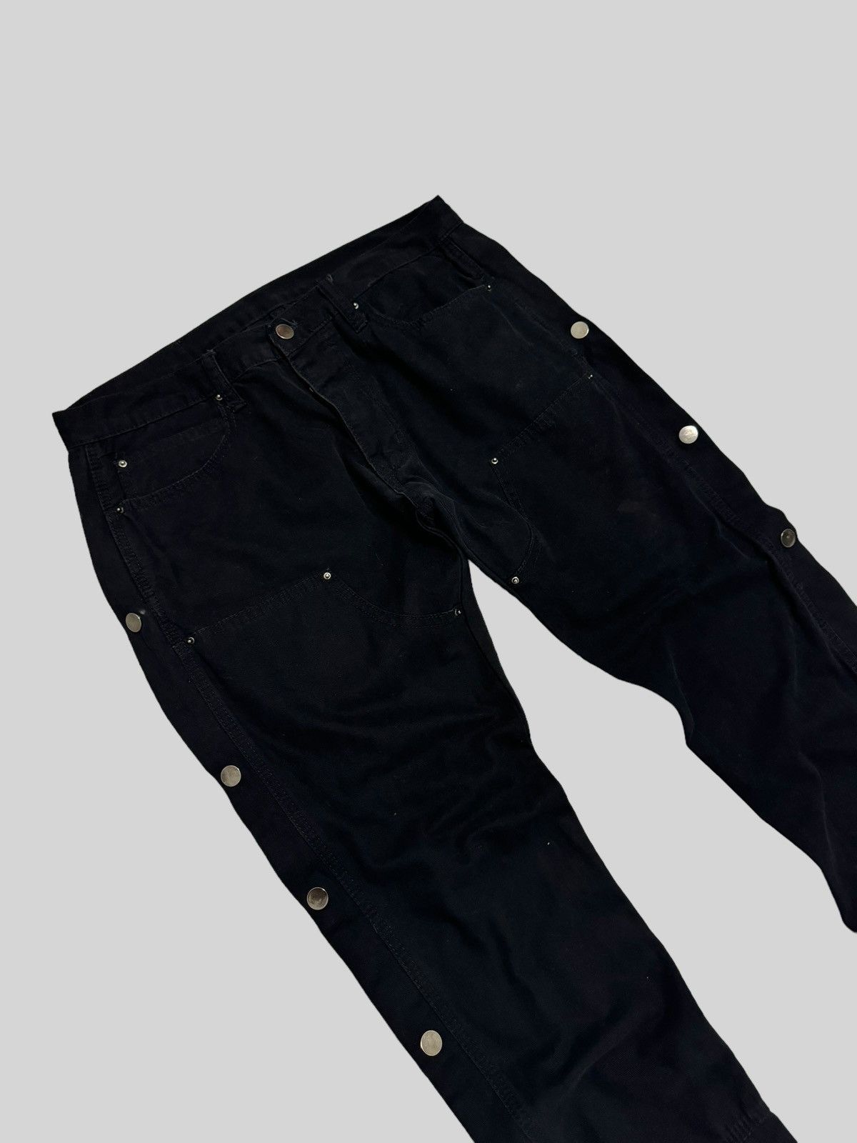 Hysteric Glamour × Japanese Brand Vintage MNML Double Knee Side Button Zipper Bondage Denim Size US 33 - 7 Thumbnail