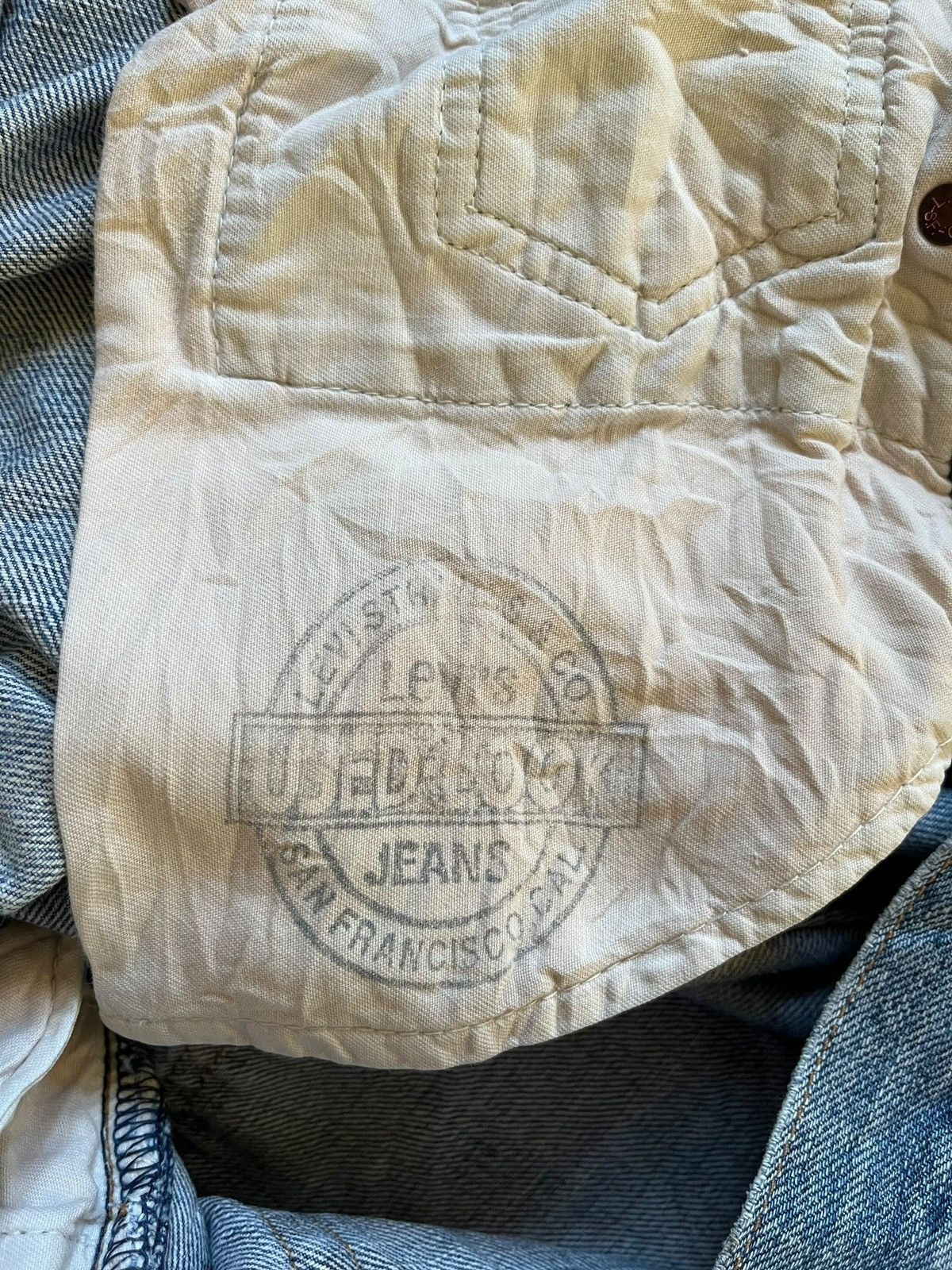 Levi's Vintage 80s Levis 502 Big E Selvedge Baggy Jeans Size US 31 - 13 Thumbnail