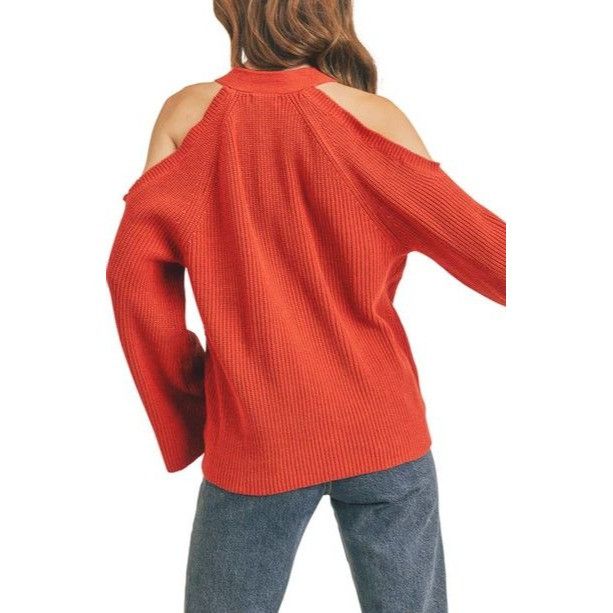 Other Lush Cold Shoulder Cardigan in Cherry Mahogany Sz. M Size M / US 6-8 / IT 42-44 - 2 Thumbnail