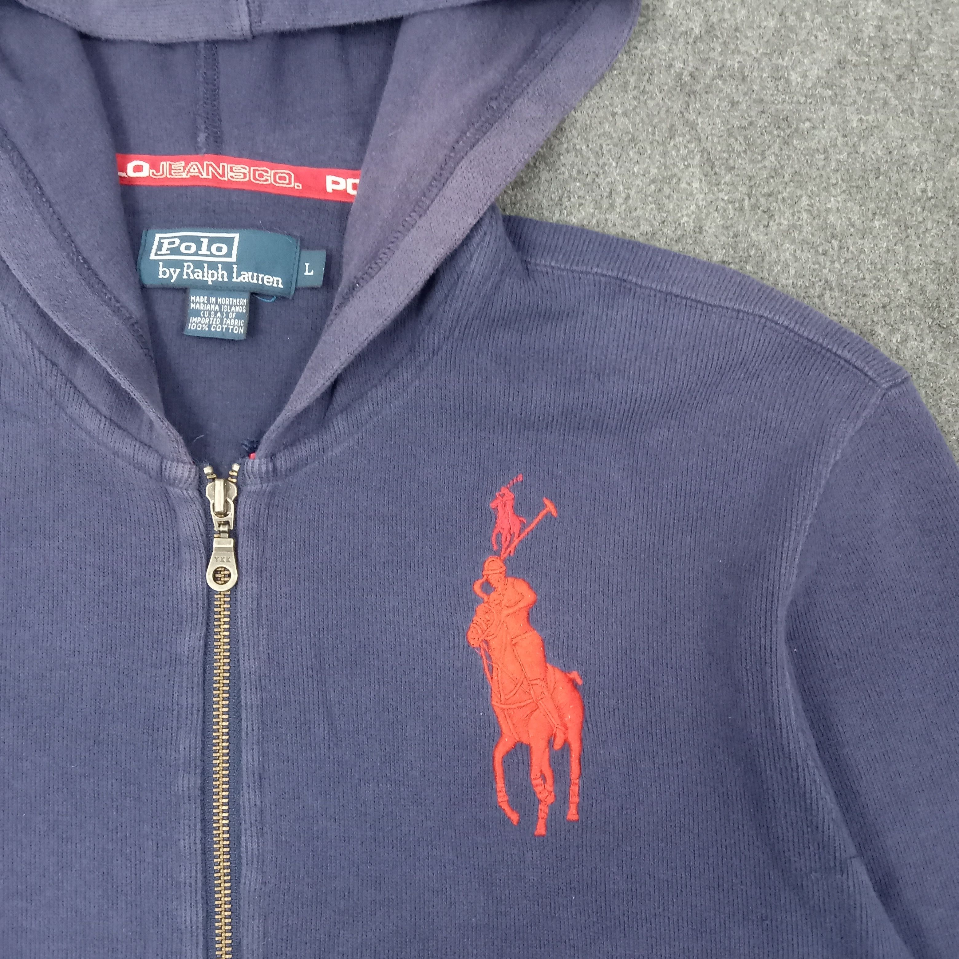 Polo Ralph Lauren Polo Ralph Lauren Big Logo Zipper Jacket Hoodie C253N18 Size US L / EU 52-54 / 3 - 2 Thumbnail