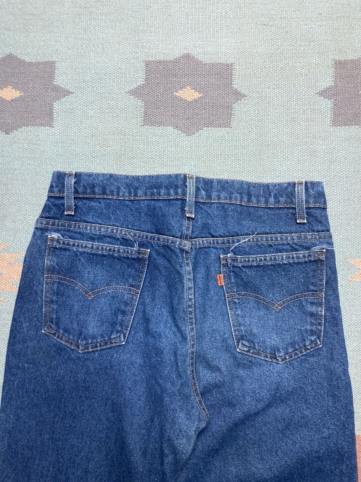 Levi's × Vintage 90s Levi’s 517 jeans bootcut flare dark orange tab 33x32 Size US 33 - 3 Thumbnail