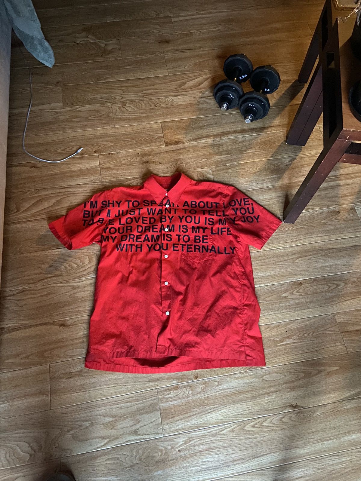 Comme des Garcons × Junya Watanabe Junya watanabe poem button up red ...