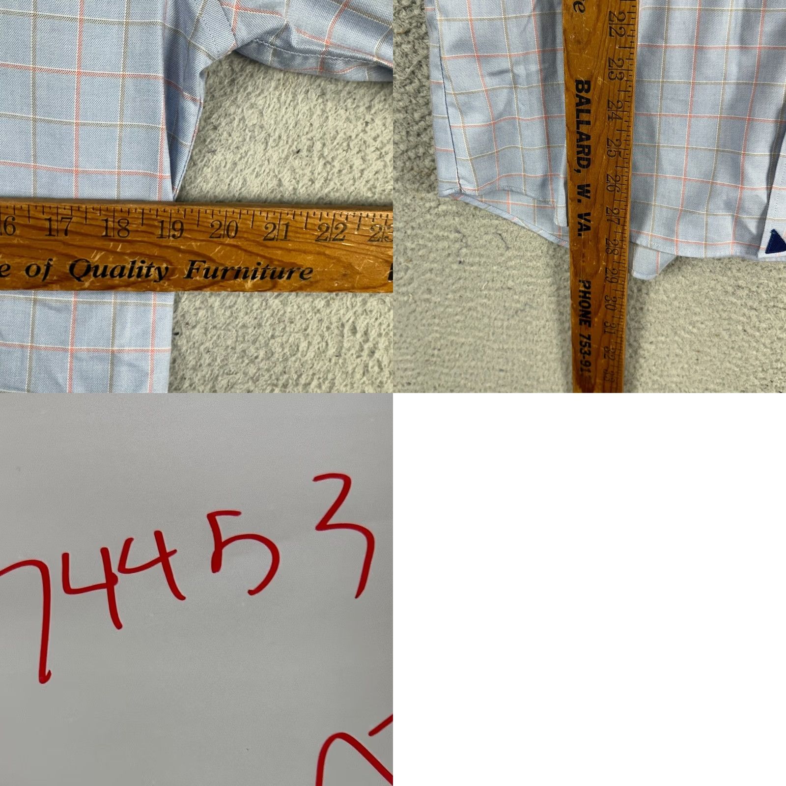 UNTUCKit UNTUCKit Mens Button Up Shirt Large Blue Windowpane Check Logo 100% Cotton Blue Size US L / EU 52-54 / 3 - 8 Thumbnail
