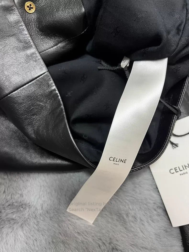 Celine Celine Gold Buckle Leather Jacket Size XXS / US 00 / IT 34 - 4 Thumbnail