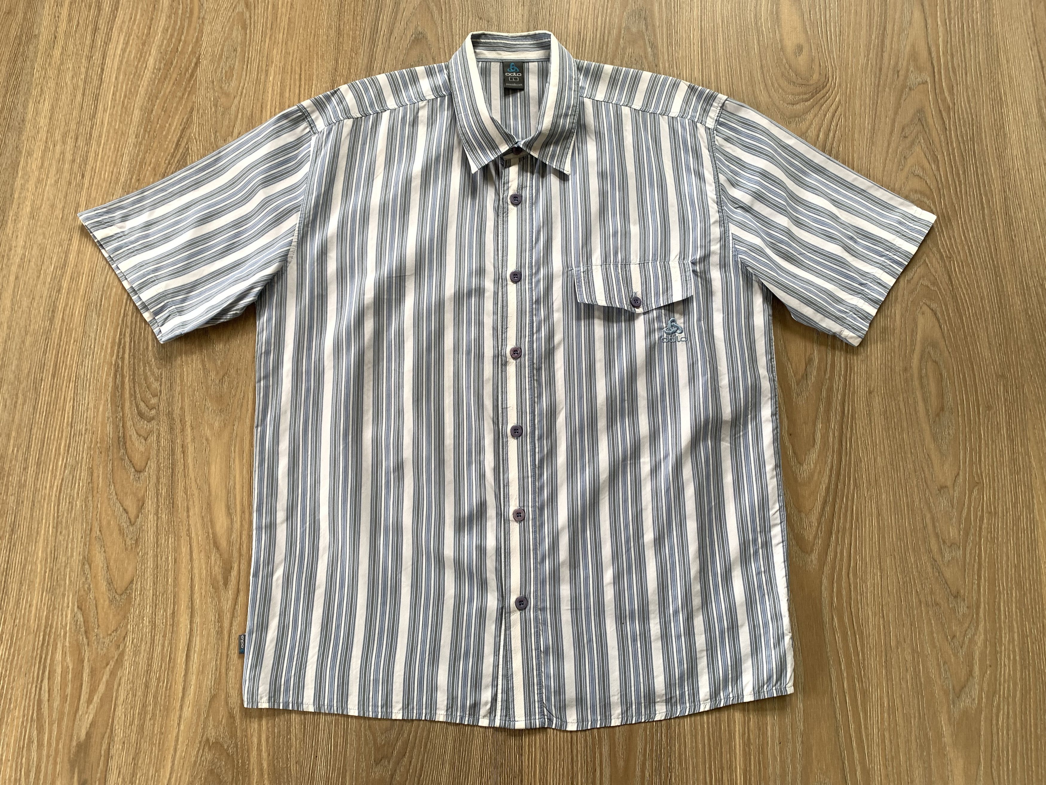 Odlo Odlo Men's Ultra Light Stripe Treking Short Sleeve Shirt Size US L / EU 52-54 / 3 - 2 Thumbnail