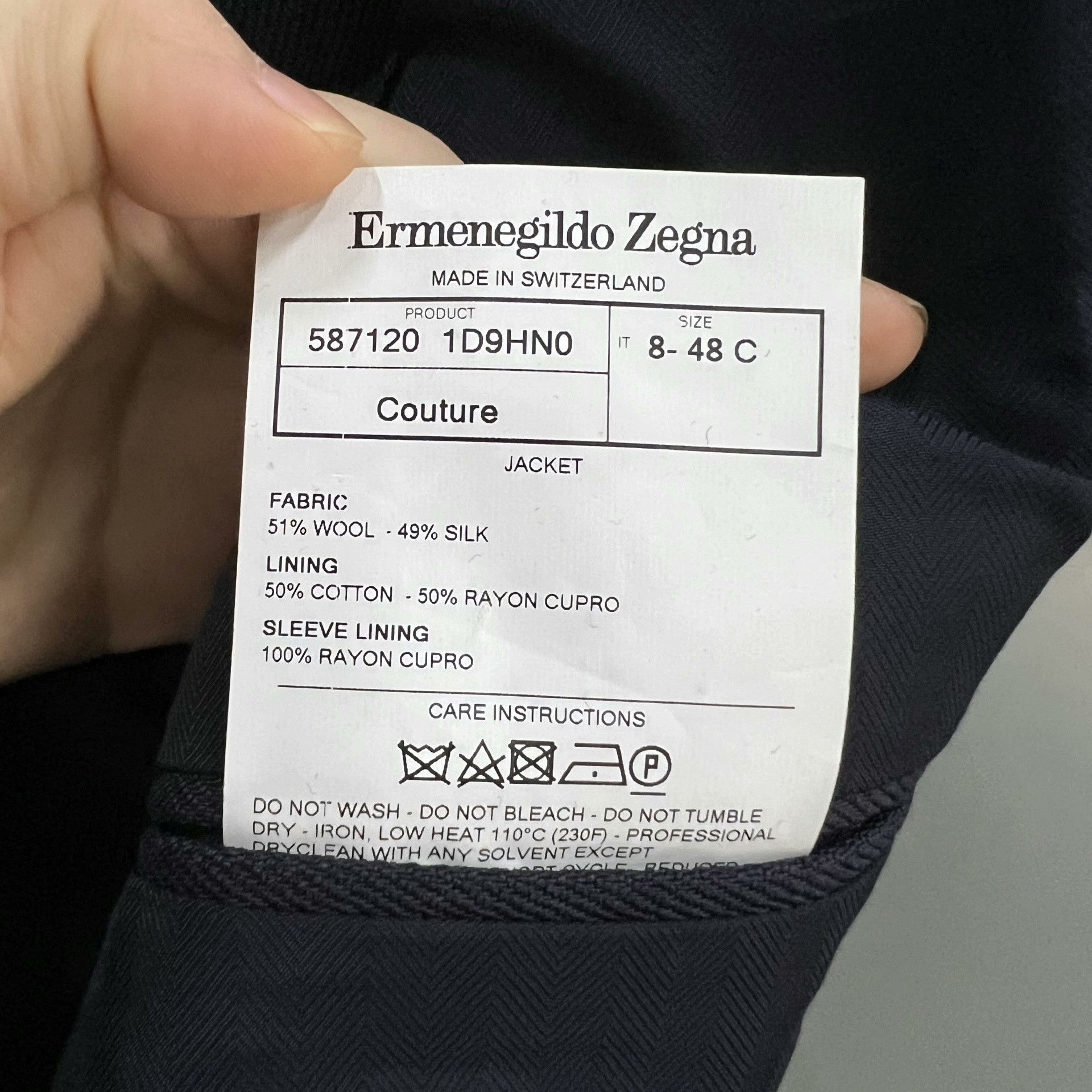 Ermenegildo Zegna Zegna Navy Blue Suit Jacket Size US M / EU 48-50 / 2 - 3 Thumbnail