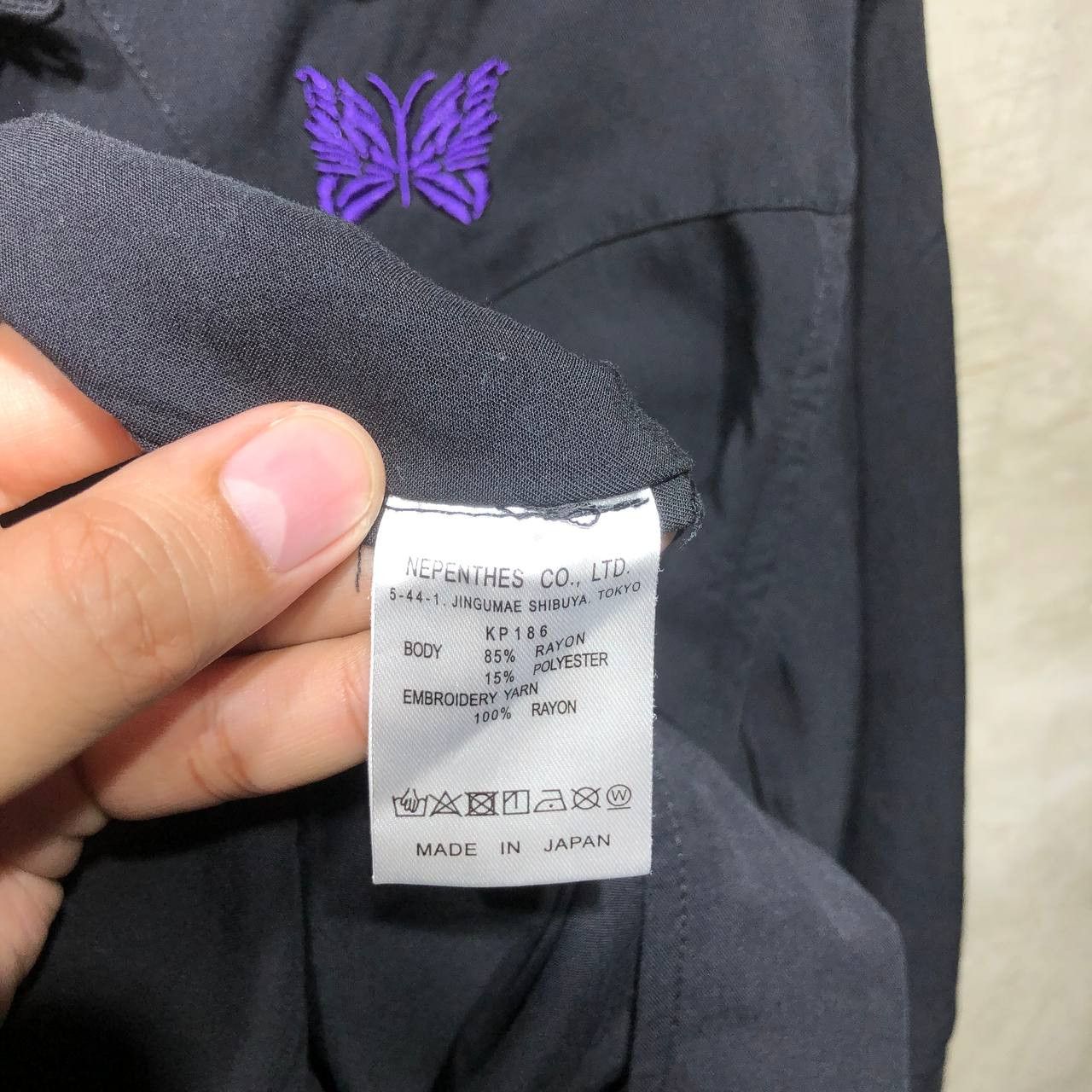 Needles Needles Butterfly Embroidered button down Short sleeve Size US L / EU 52-54 / 3 - 6 Thumbnail