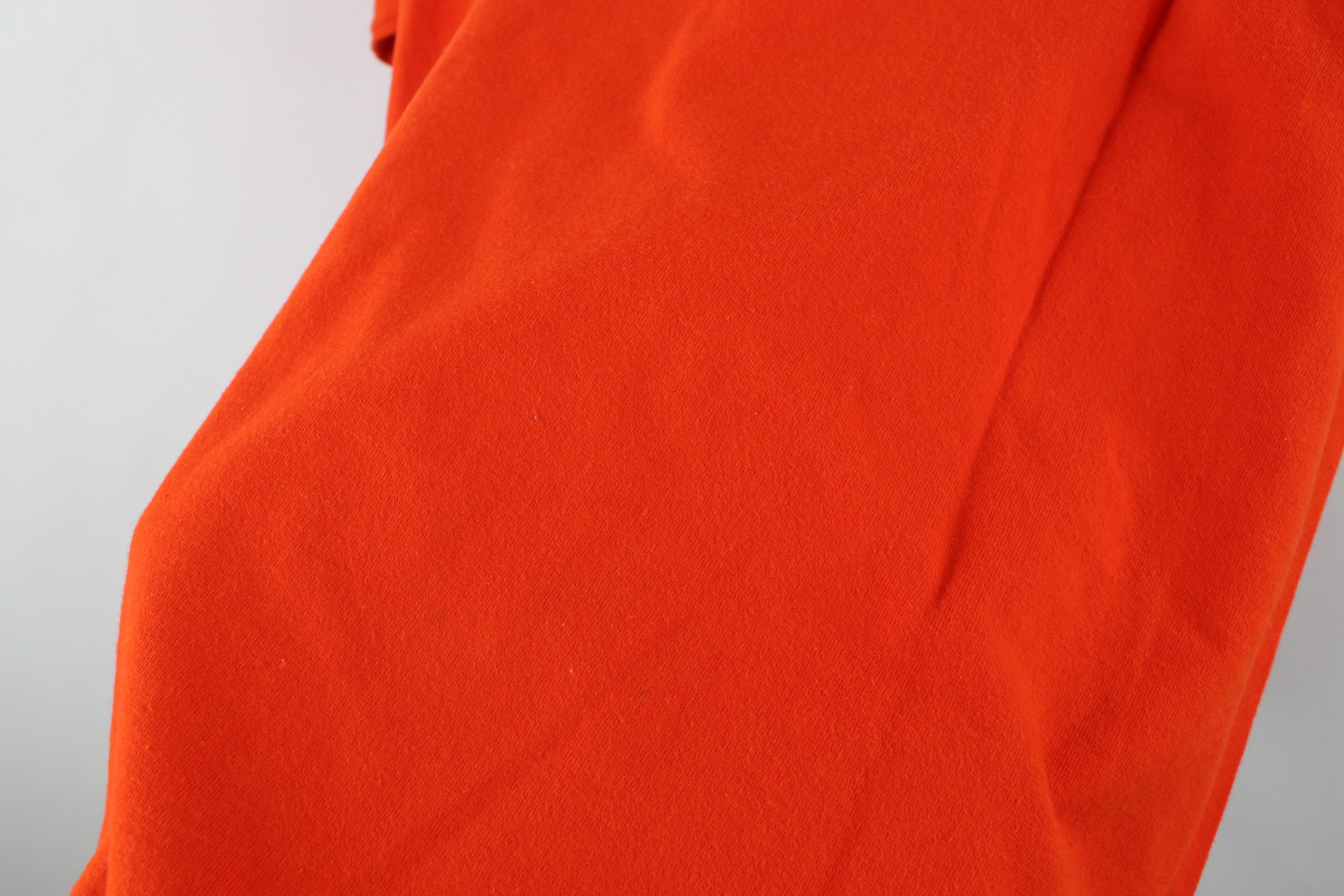 Vintage Vintage 90s Streetwear Blank Heavy Cotton T-Shirt Orange Size US L / EU 52-54 / 3 - 9 Thumbnail