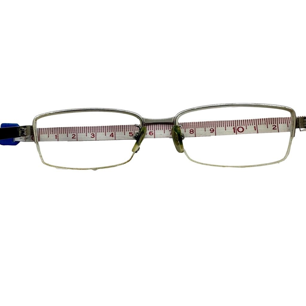 RayBan Vintage Ray Ban Navy Silver Metal Half Rim Rectangular Frame Size ONE SIZE - 10 Thumbnail