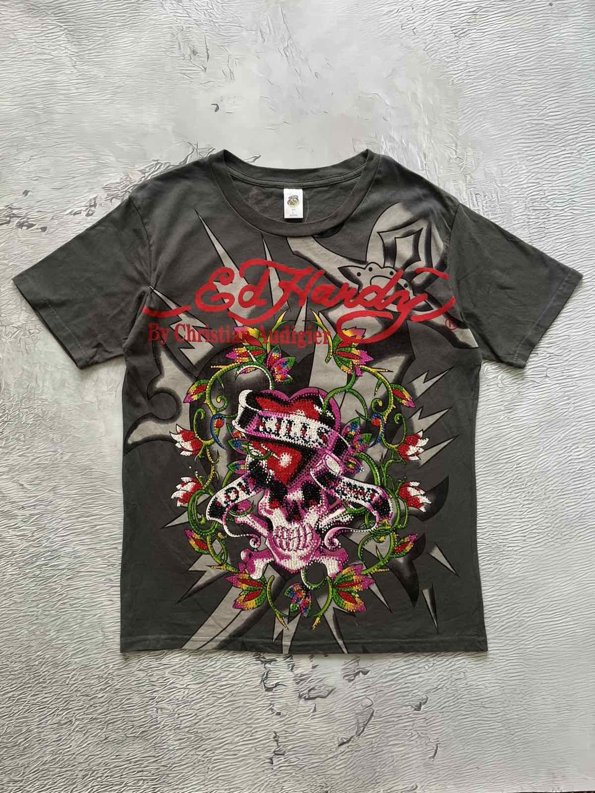 Ed Hardy Vintage Ed Hardy by Christian Audigier Tee Shirt Made in USA Size US L / EU 52-54 / 3 - 3 Thumbnail